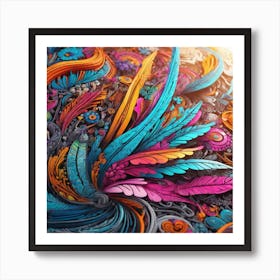 Colorful Feathers Art Print