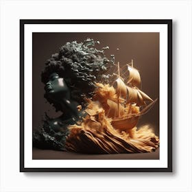 Ship In The Ocean Art Print