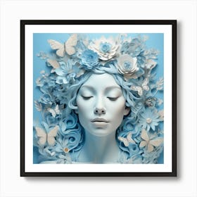 Sky Blue Lady  Art Print