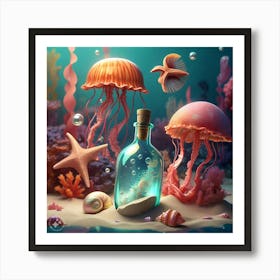 Bottle At The Bottom Of The Sea 2 Art Print