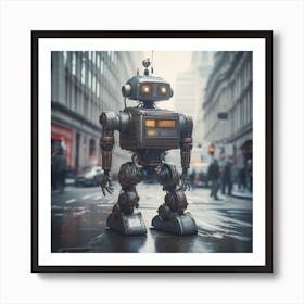 Robot On The Street 62 Art Print