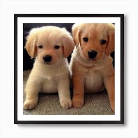 Golden Retriever Puppies Art Print