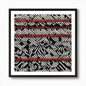 Black And Red Stripes 1 Art Print