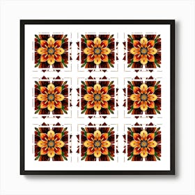 Framed Sienna Flowers Art Print