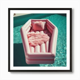 Pink Coffin floaty Bed Art Print