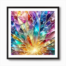 Rainbow Stained Glass Art Art Print