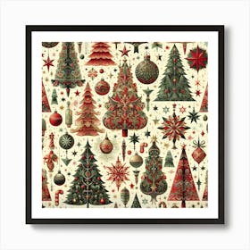 Christmas Trees Decoration Art Print