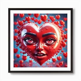 3d Illustration Of A Red Heart Art Print