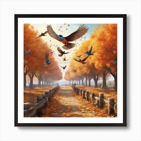 Autumn Birds 7 Art Print