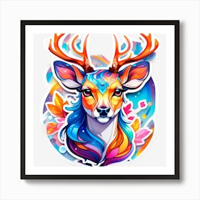 Deer Head Art Print