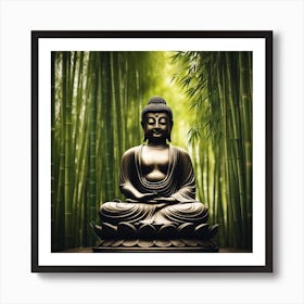 Buddha In The Bamboo Forest Art Print