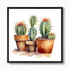 Watercolor Cactus 18 Art Print