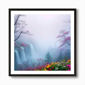 Waterfall In The Mist 1 Art Print