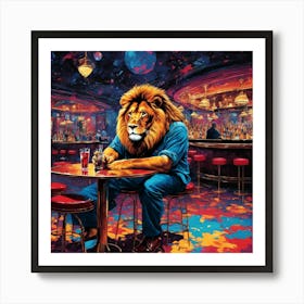 Lion At The Bar 1 Art Print
