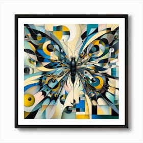 Cubism Butterfly Modern Art v3 Art Print