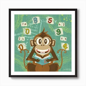 Monkey Business Math Class Print Art Art Print