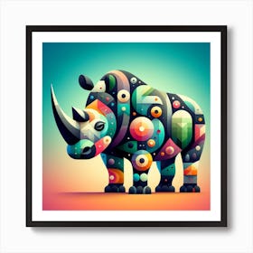 Geometric Art Rhinoceros 2 Art Print