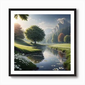 River In The Mountains 6 Art Print