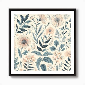 Floral Seamless Pattern Art Print