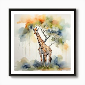 Giraffe Painting Art Print