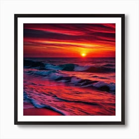 Sunset In The Ocean 13 Art Print