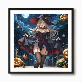 Halloween Anime Vampire Witch 1 Art Print