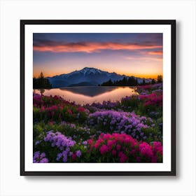 Sunset In The Mountains Art Print