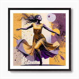 Female Dancer Freedom Dance Posted Art Art Print