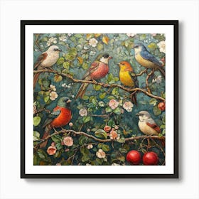 Birds On A Branch Art 2 Art Print