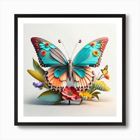 3d Butterfly Art Print