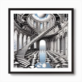 Room With A Staircase Art Print