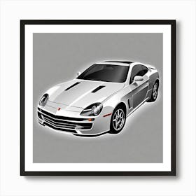 White Sports Car 7 Art Print