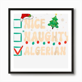 Nice Naughty Algerian Christmas List Santa Claus Groovy Art Print