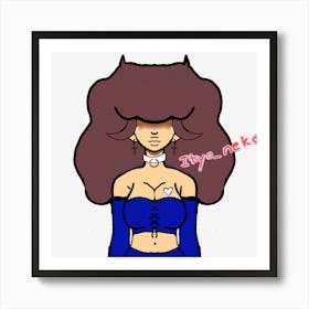 Alien afro girl v5 Art Print