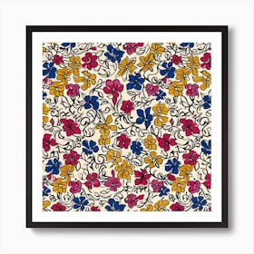 Rose Mist London Fabrics Floral Pattern 8 Art Print