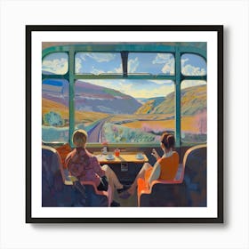 Vintage Train Journey Series: David Hockney Style 5 Art Print