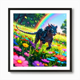 Rainbow Cat Art Print