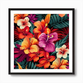 Seamless Tropical Pattern Art Print