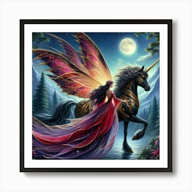 Fairy On A Horse 4 Art Print