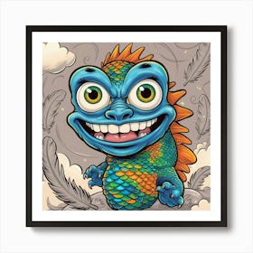 Blue Lizard Art Print