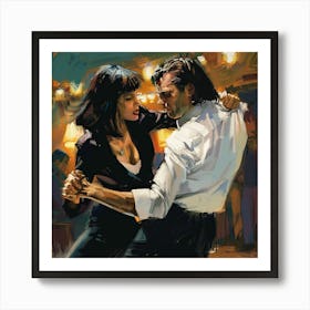 Pulp Fiction: Mia Wallace and Vincent Vega's twist contest at Jack Rabbit Slim's Art Print