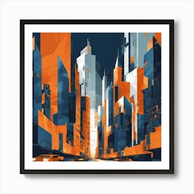 Futuristic Street Cubism Style Art Print