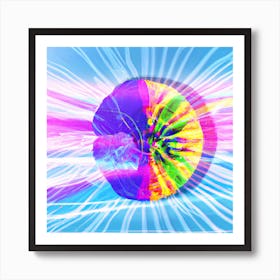 Blue Rays Of Light Art Print