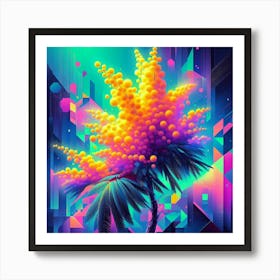 Abstract modernist Mimosa tree 1 Art Print