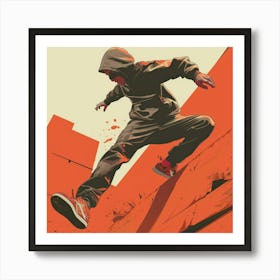 A Parkour Movement Vector Design Illustration Art Print