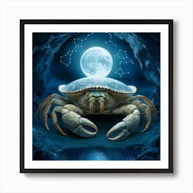 Crab In The Moonlight 34 Art Print