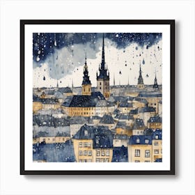 Rainy Day In Stockholm Art Print