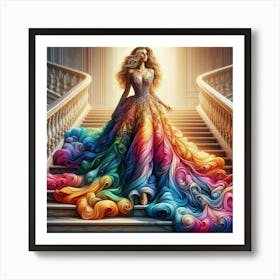 Rainbow Dress Art Print