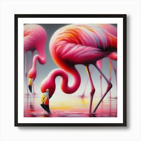 Flamingos Art Print