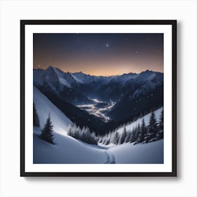 Night In The Mountains 1 Art Print